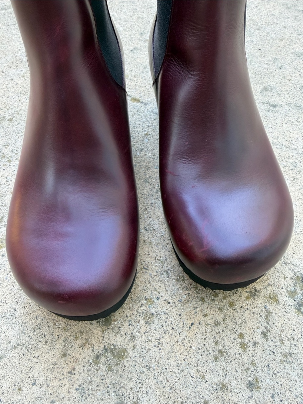 Birkenstock Papillio Ebba Slip On Burgundy Chelsea Wedge Boot Size 39-8.5 - Picture 5 of 10